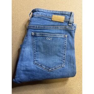 CQY Womens Straight Leg Denim Jeans Medium Wash Blue Size 27